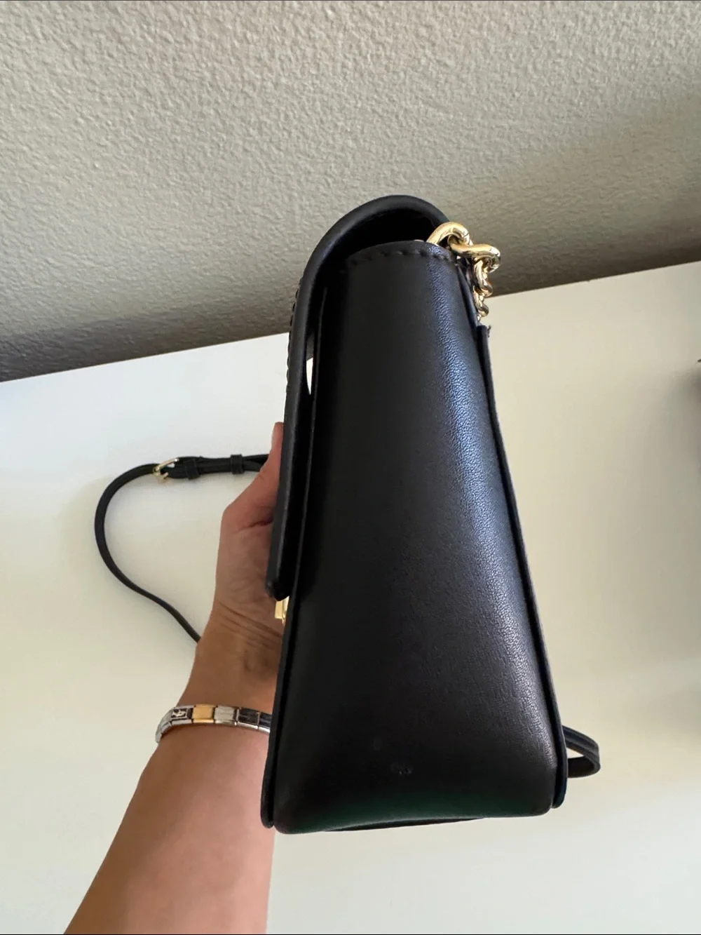Calvin Klein Black & Brown Logo Flap Crossbody Bag